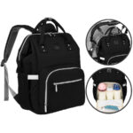 Städtischer Rucksack für Mama mit Kinderwagenhalterungen schwarz - Peterson