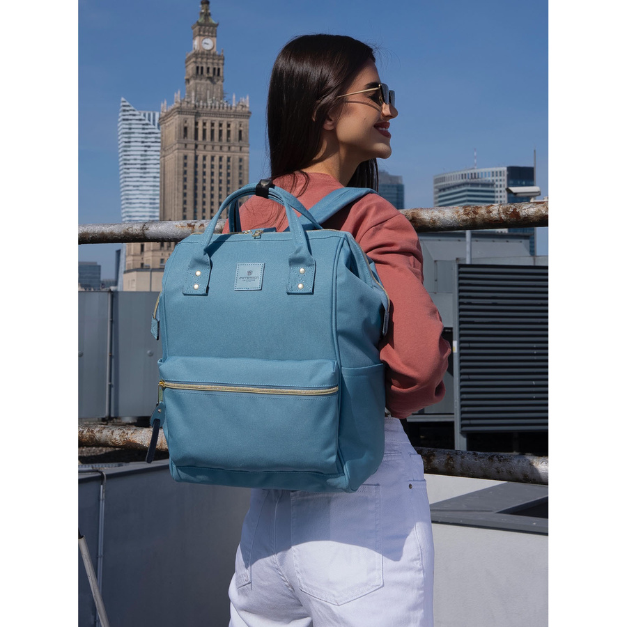 Blauer Damen Rucksack mit einem Hauptfach aus Polyester, ideal als Handgepäck – Peterson – Bild 30
