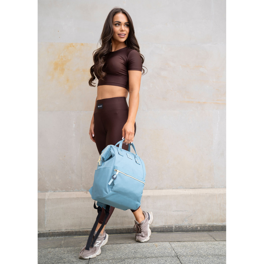 Blauer Damen Rucksack mit einem Hauptfach aus Polyester, ideal als Handgepäck – Peterson – Bild 20