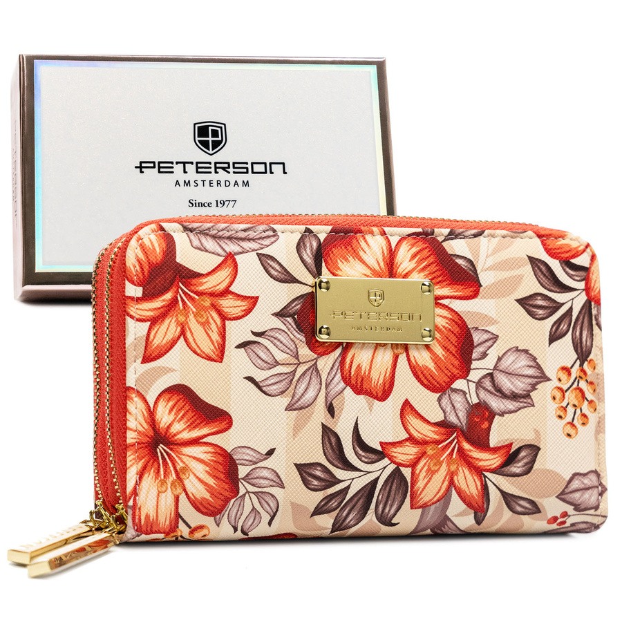 Damen Geldbörse aus Öko-Leder mit farbenfrohem Blumenmuster – Peterson – Bild 11