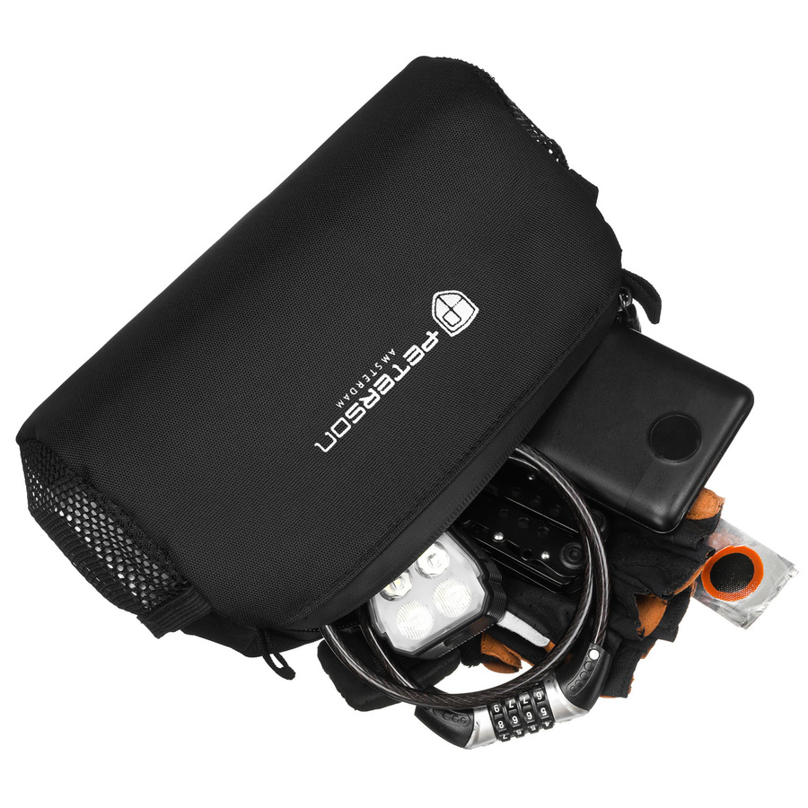 Schwarze, wasserdichte Fahrradtasche für den Lenker - Peterson – Bild 14