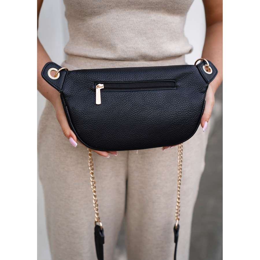Damen-Gürteltasche aus Öko-Leder in Schwarz, ein Hauptfach – Peterson – Bild 16