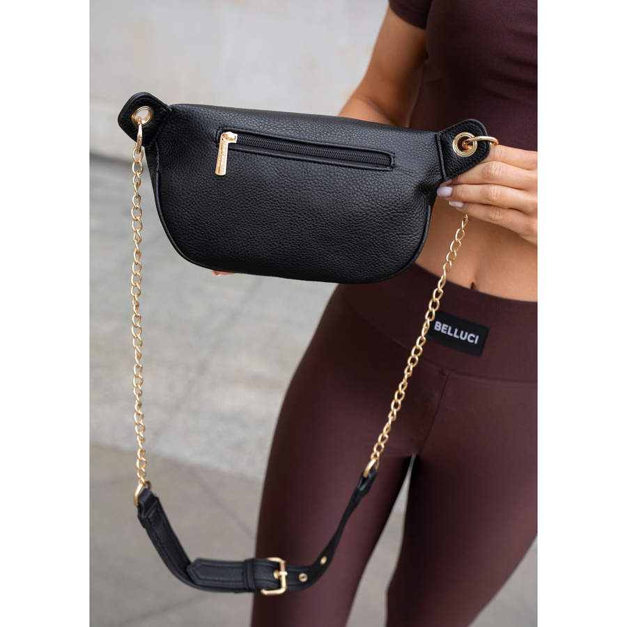 Damen-Gürteltasche aus Öko-Leder in Schwarz, ein Hauptfach – Peterson – Bild 24