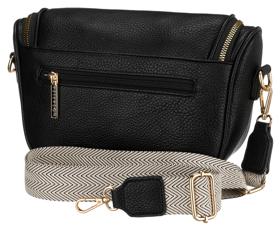 Schwarze Damen-Gürteltasche aus Öko-Leder mit Rücktasche – Peterson – Bild 19