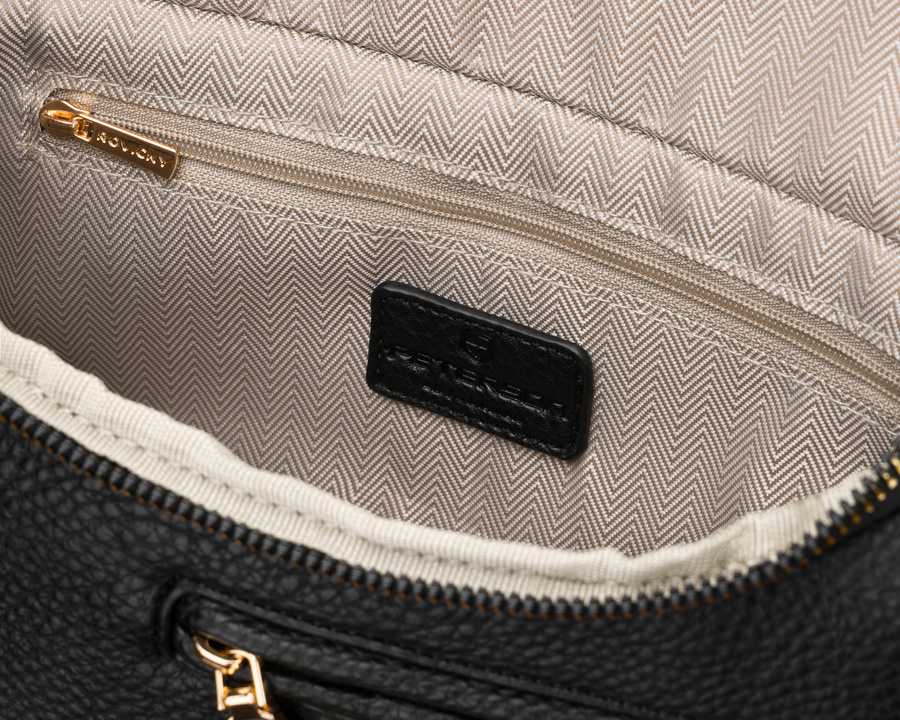 Schwarze Damen-Gürteltasche aus Öko-Leder mit Rücktasche – Peterson – Bild 27