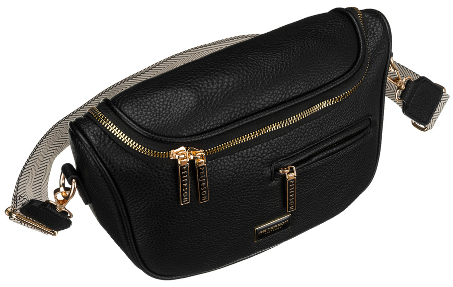 Schwarze Damen-Gürteltasche aus Öko-Leder mit Rücktasche – Peterson – Bild 18