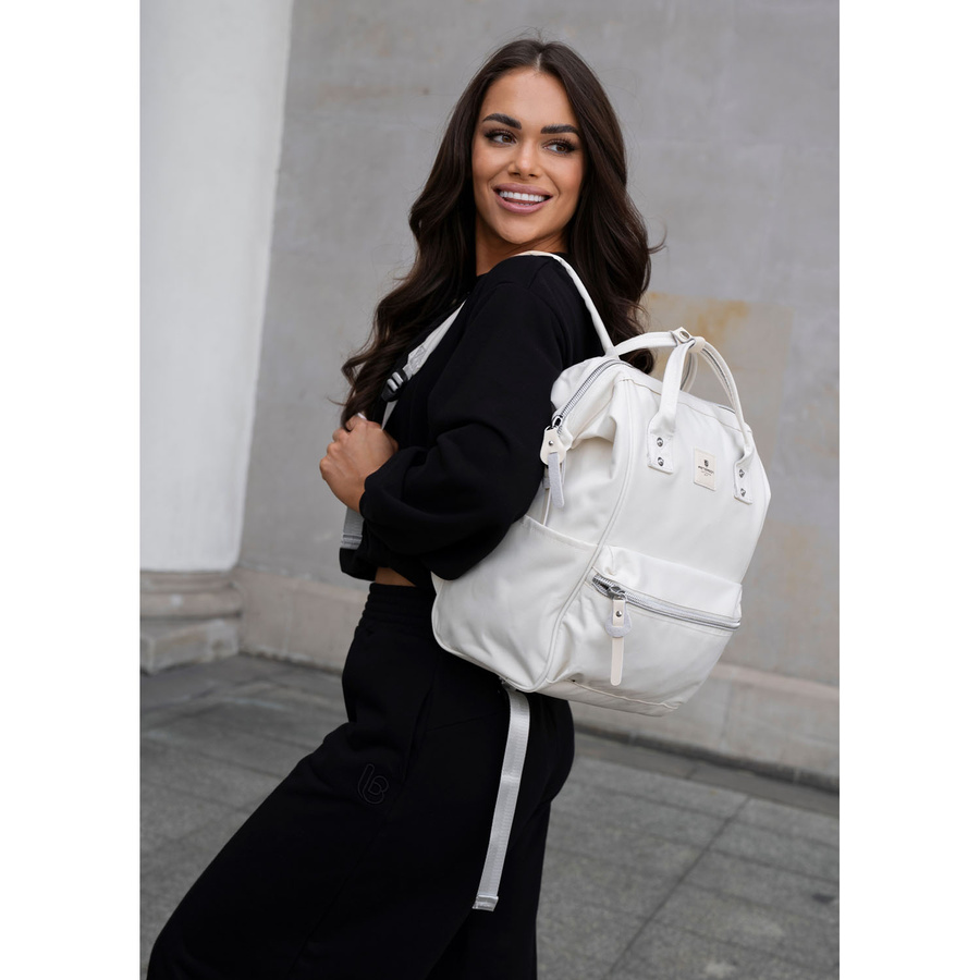 Damen Rucksack aus Polyester in Ecru mit Laptopfach und USB-Anschluss – Peterson – Bild 21