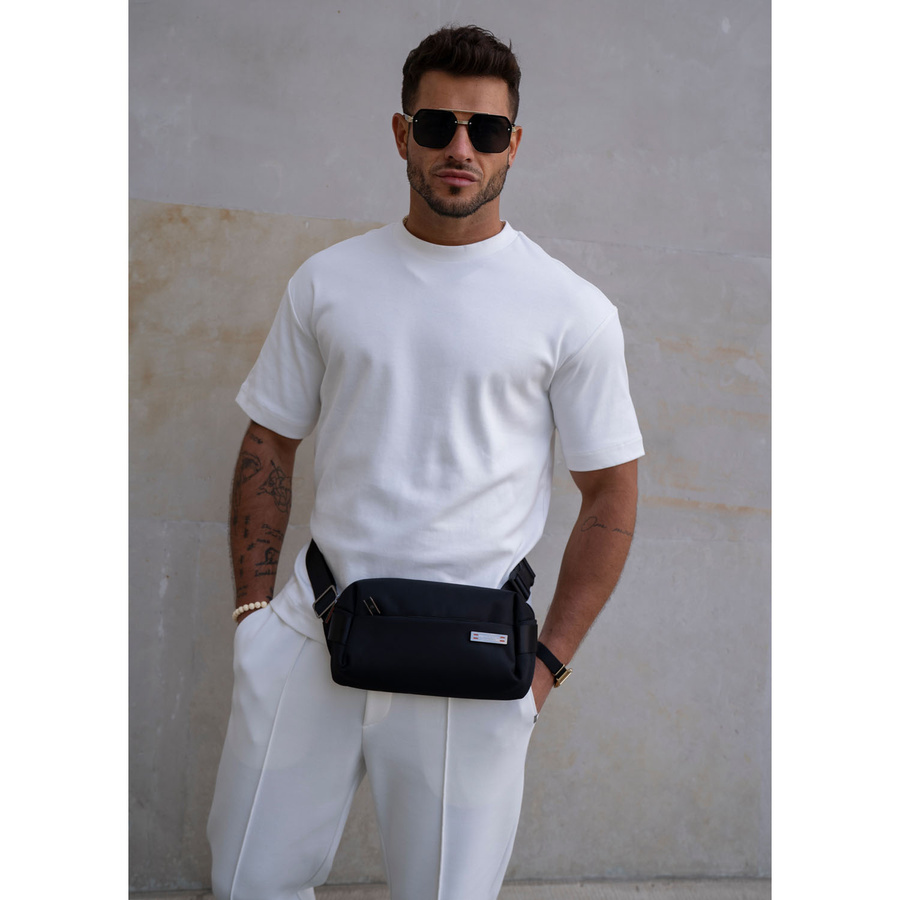 Schwarze Herren-Geldbörse Umhängetasche klein städtische Umhängetasche mit Reißverschluss Bauchtasche Crossbody leicht - Peterson – Bild 18