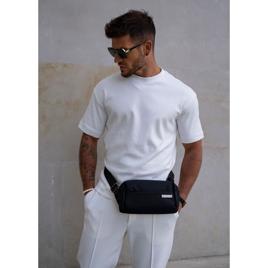 Schwarze Herren-Geldbörse Umhängetasche klein städtische Umhängetasche mit Reißverschluss Bauchtasche Crossbody leicht - Peterson – Bild 20