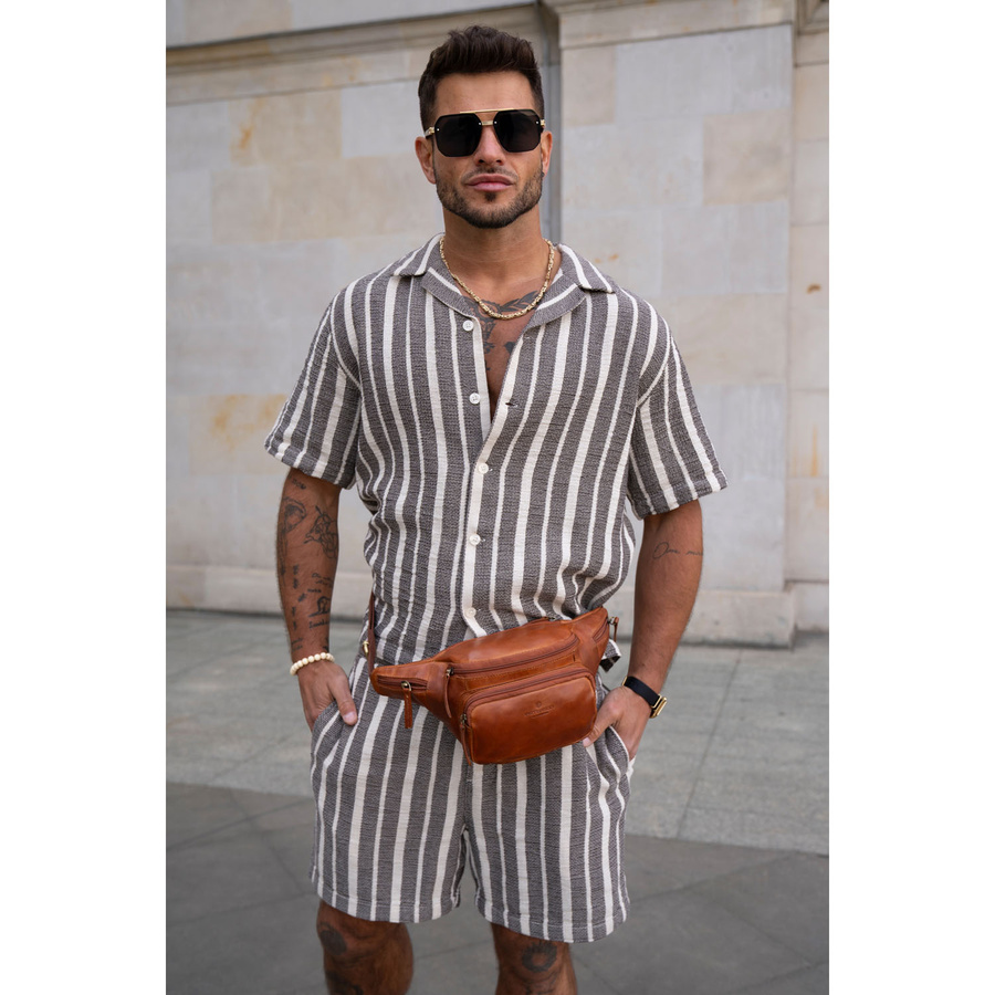 Braune Herren-Ledergürteltasche für Hüfte oder Crossbody modische kleine Tasche - Peterson – Bild 12