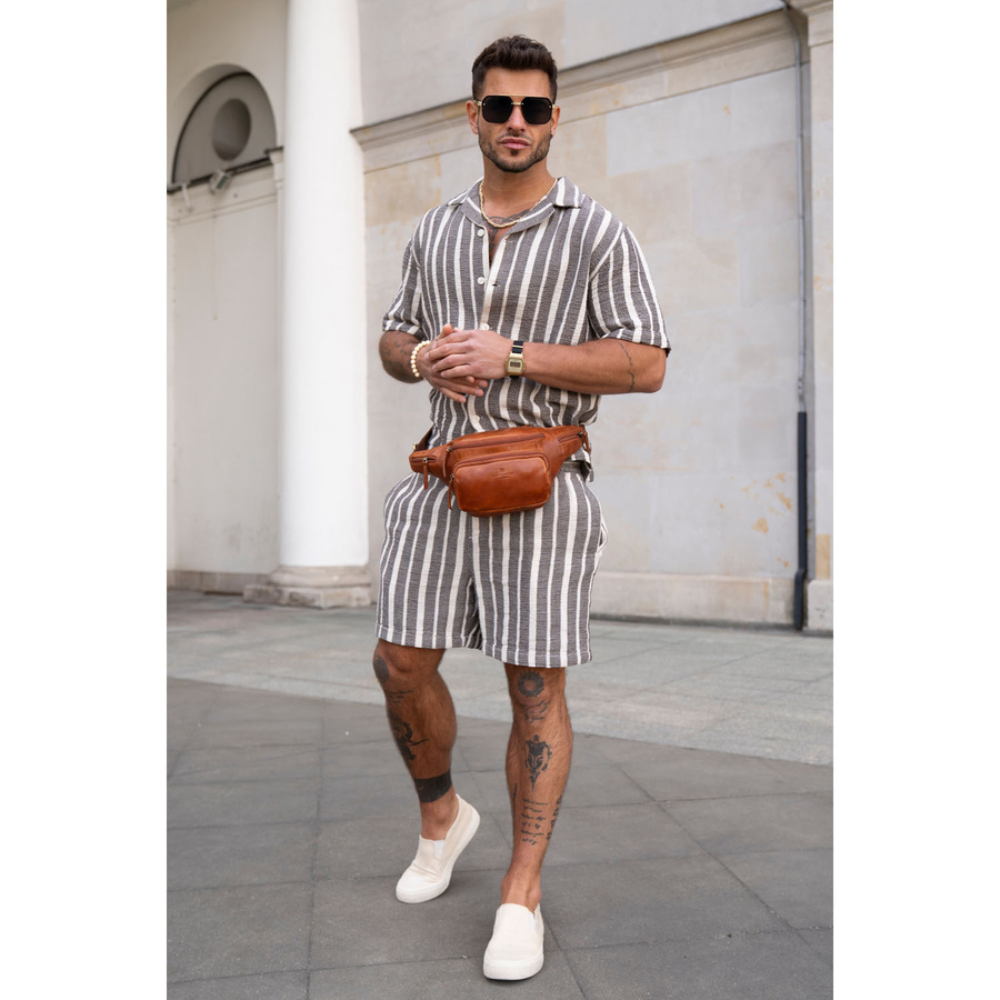 Braune Herren-Ledergürteltasche für Hüfte oder Crossbody modische kleine Tasche - Peterson – Bild 13