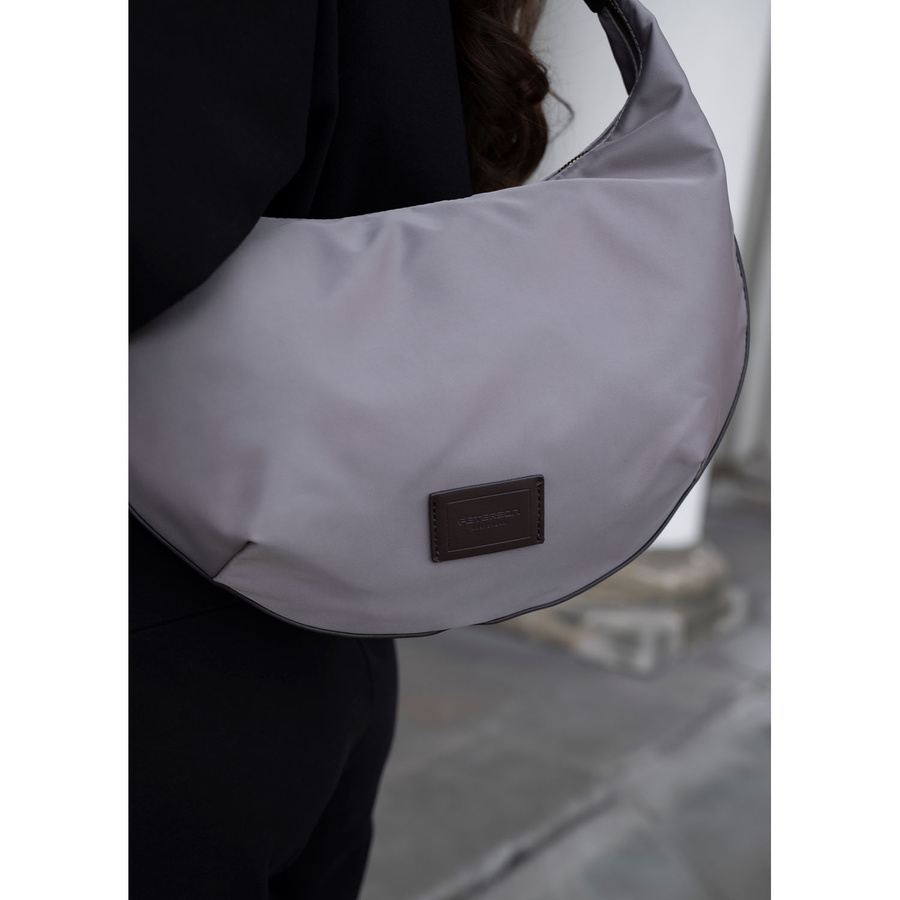 Damenhandtasche aus Polyester in dunkelbeiger Farbe mit Reißverschluss - Peterson – Bild 9