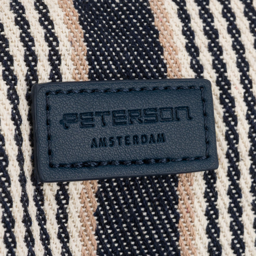 Weiß-navyblaue Damenhandtasche aus Polyester mit modischen Streifen - Peterson – Bild 24