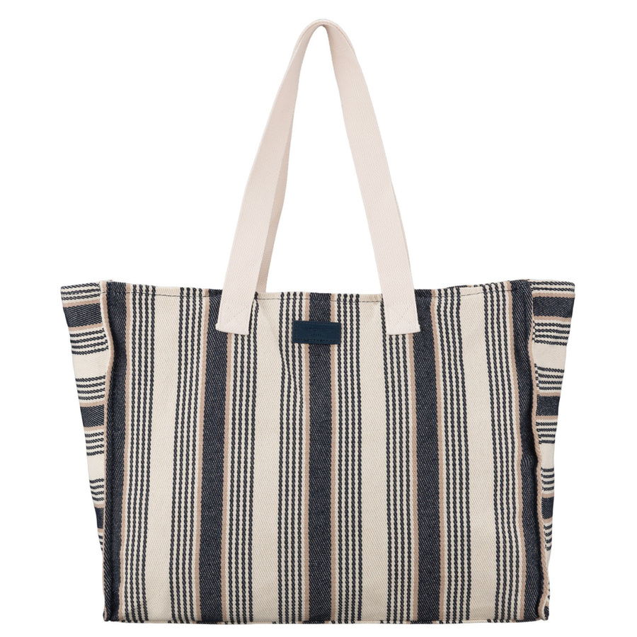 Weiß-navyblaue Damenhandtasche aus Polyester mit modischen Streifen - Peterson – Bild 20