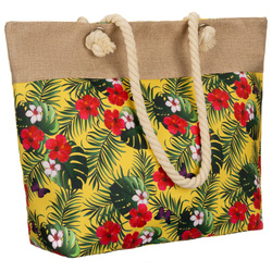 Frühjahrs-sommerliche, geräumige Damenhandtasche mit Blumenmuster