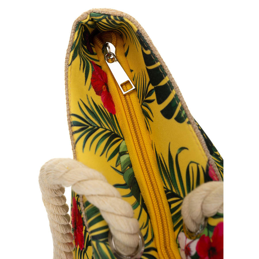 Frühjahrs-sommerliche, geräumige Damenhandtasche mit Blumenmuster – Bild 6