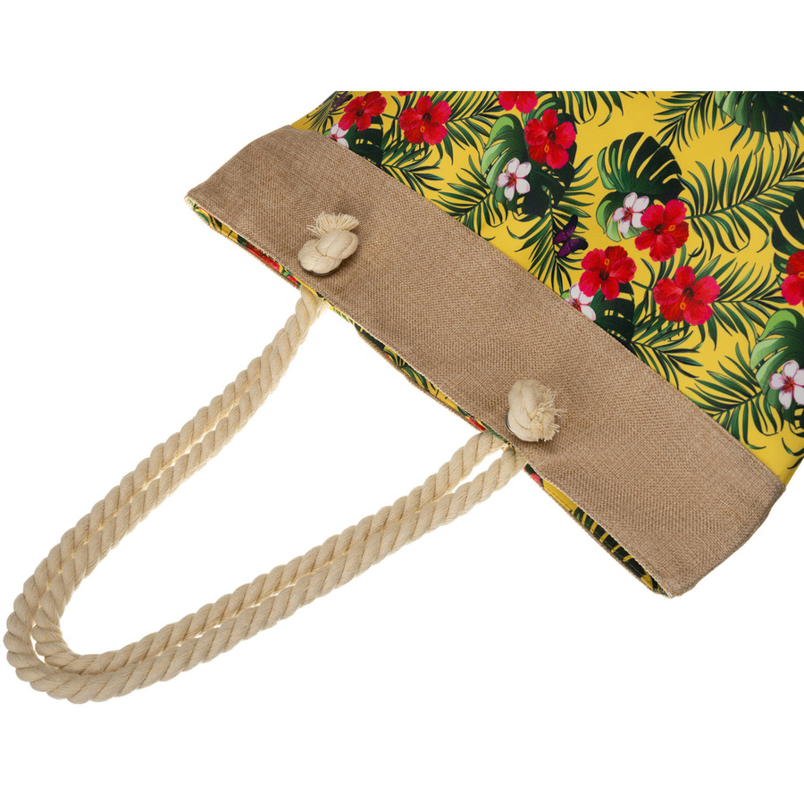 Frühjahrs-sommerliche, geräumige Damenhandtasche mit Blumenmuster – Bild 7