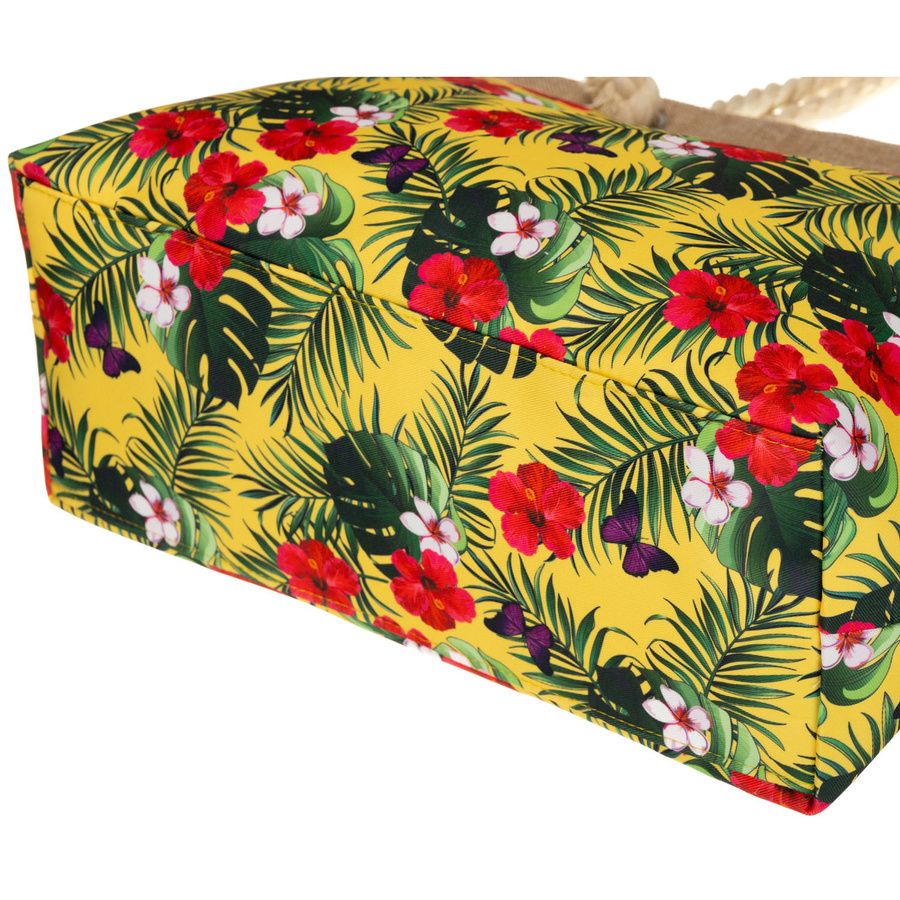 Frühjahrs-sommerliche, geräumige Damenhandtasche mit Blumenmuster – Bild 9