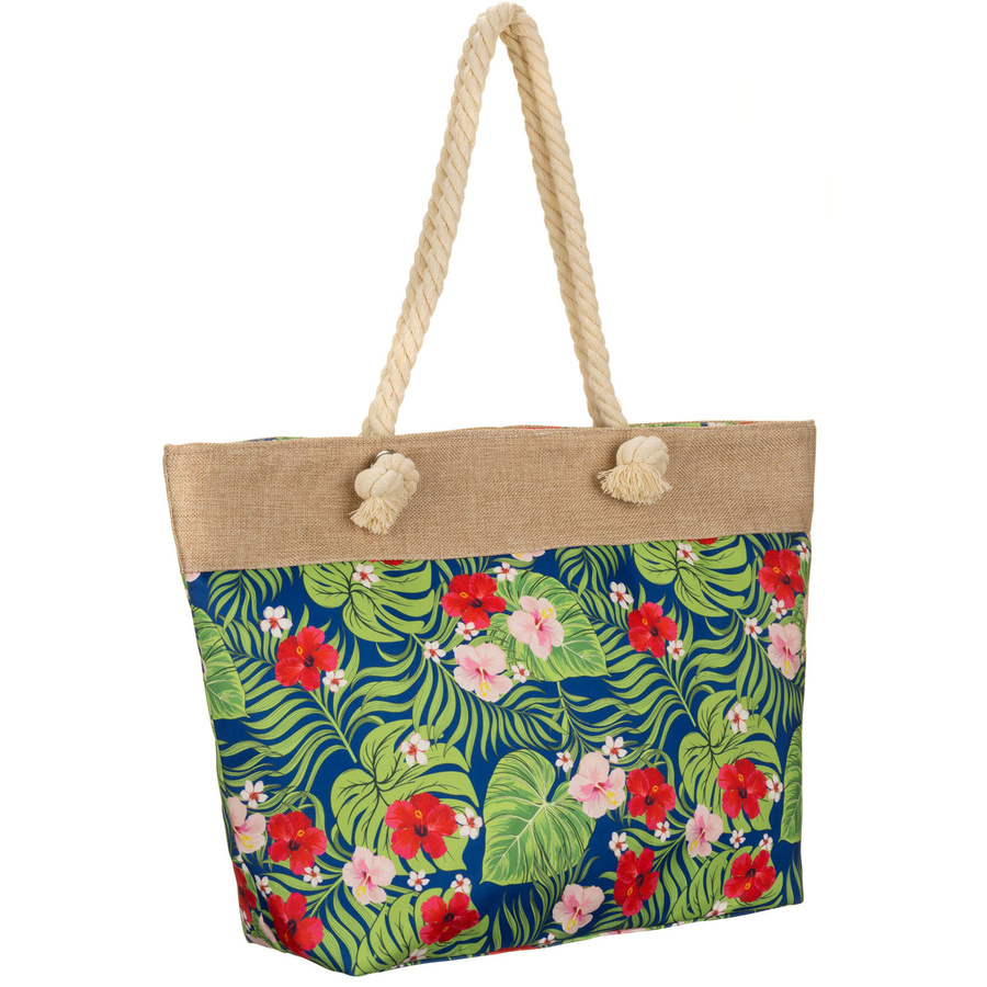 Frühlings- und sommerliche, geräumige Damenhandtasche mit Blumenmuster – Bild 2