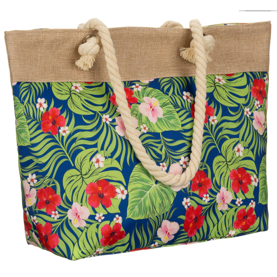 Frühlings- und sommerliche, geräumige Damenhandtasche mit Blumenmuster