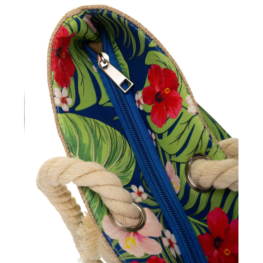 Frühlings- und sommerliche, geräumige Damenhandtasche mit Blumenmuster – Bild 5
