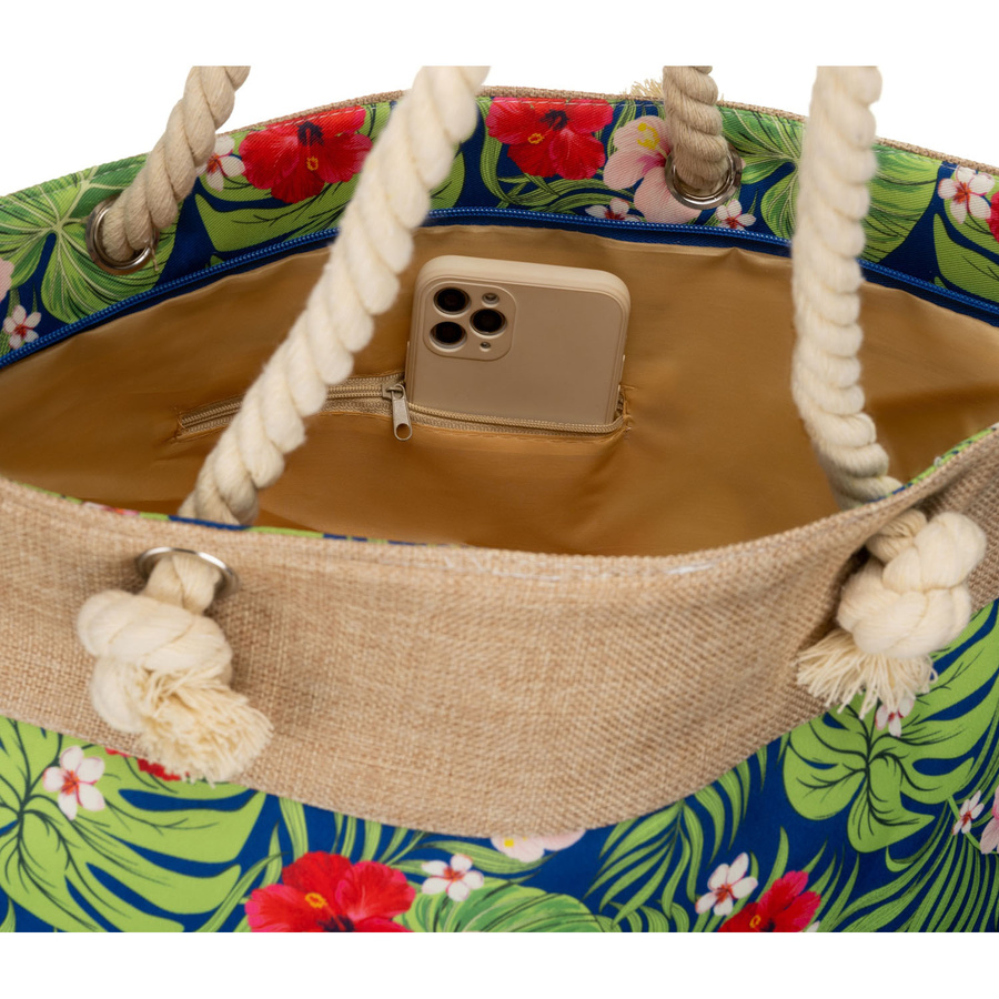 Frühlings- und sommerliche, geräumige Damenhandtasche mit Blumenmuster – Bild 6