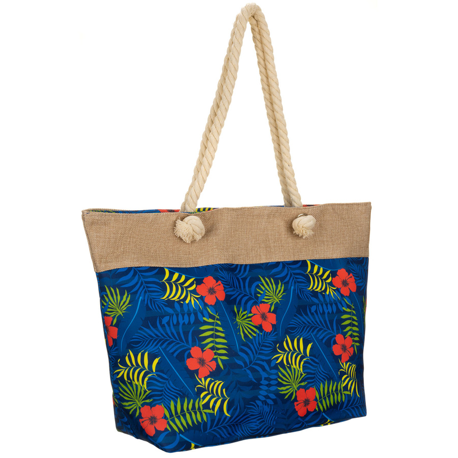 Frühlings- und sommerliche, geräumige Damenhandtasche mit Blumenmuster – Bild 2