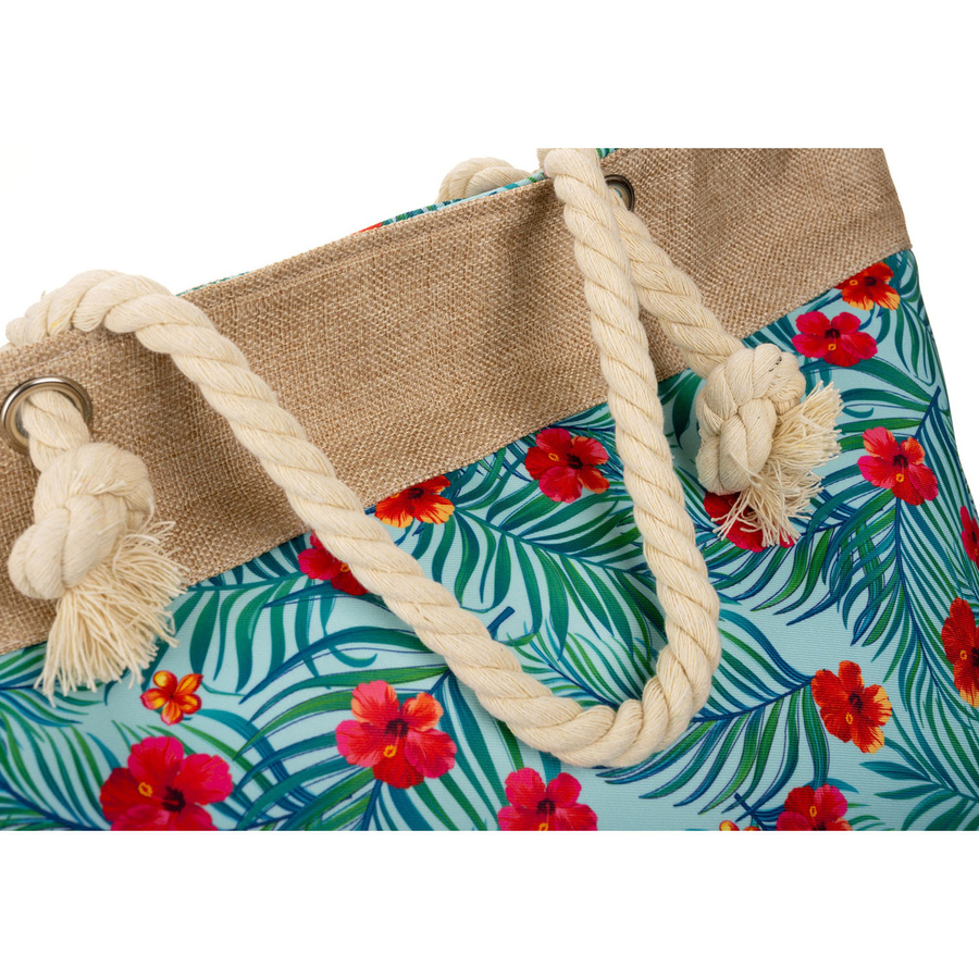 Strandtasche, geräumige Damenhandtasche mit Blumenmuster – Bild 4