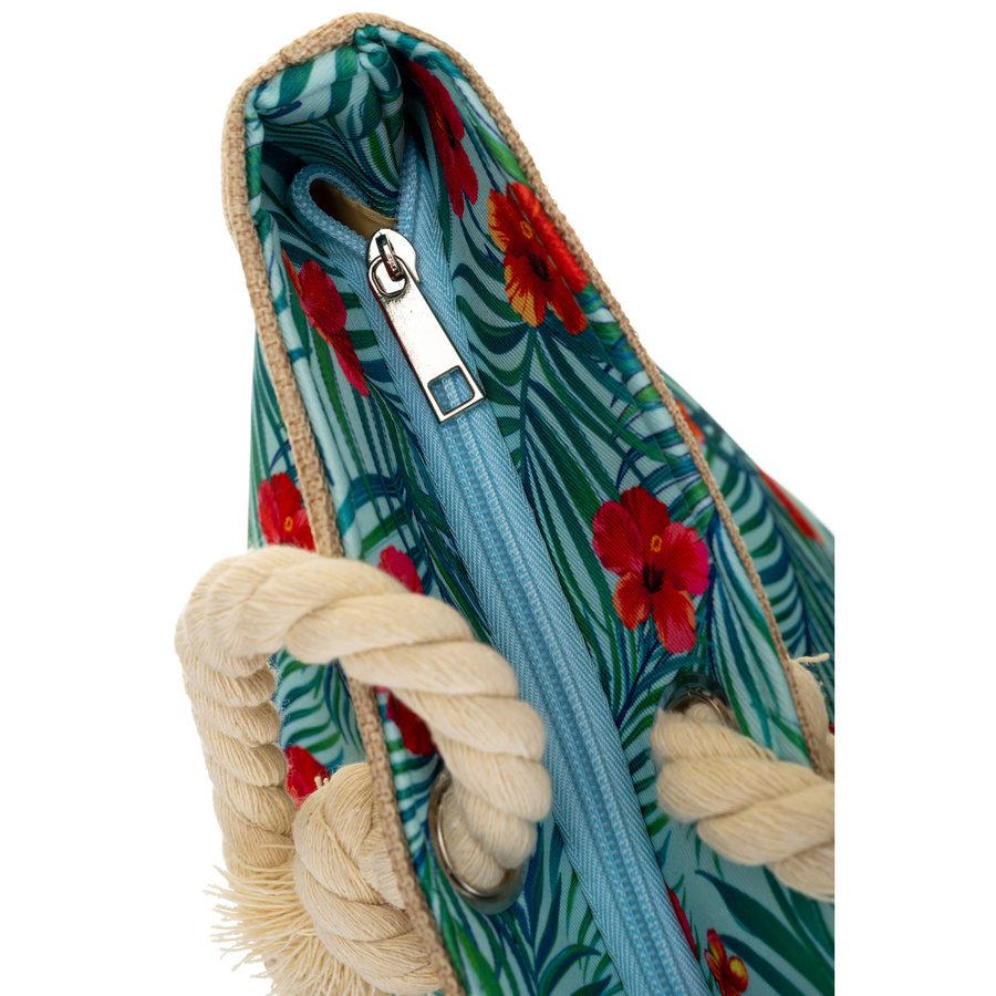 Strandtasche, geräumige Damenhandtasche mit Blumenmuster – Bild 6