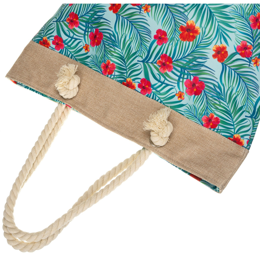 Strandtasche, geräumige Damenhandtasche mit Blumenmuster – Bild 7