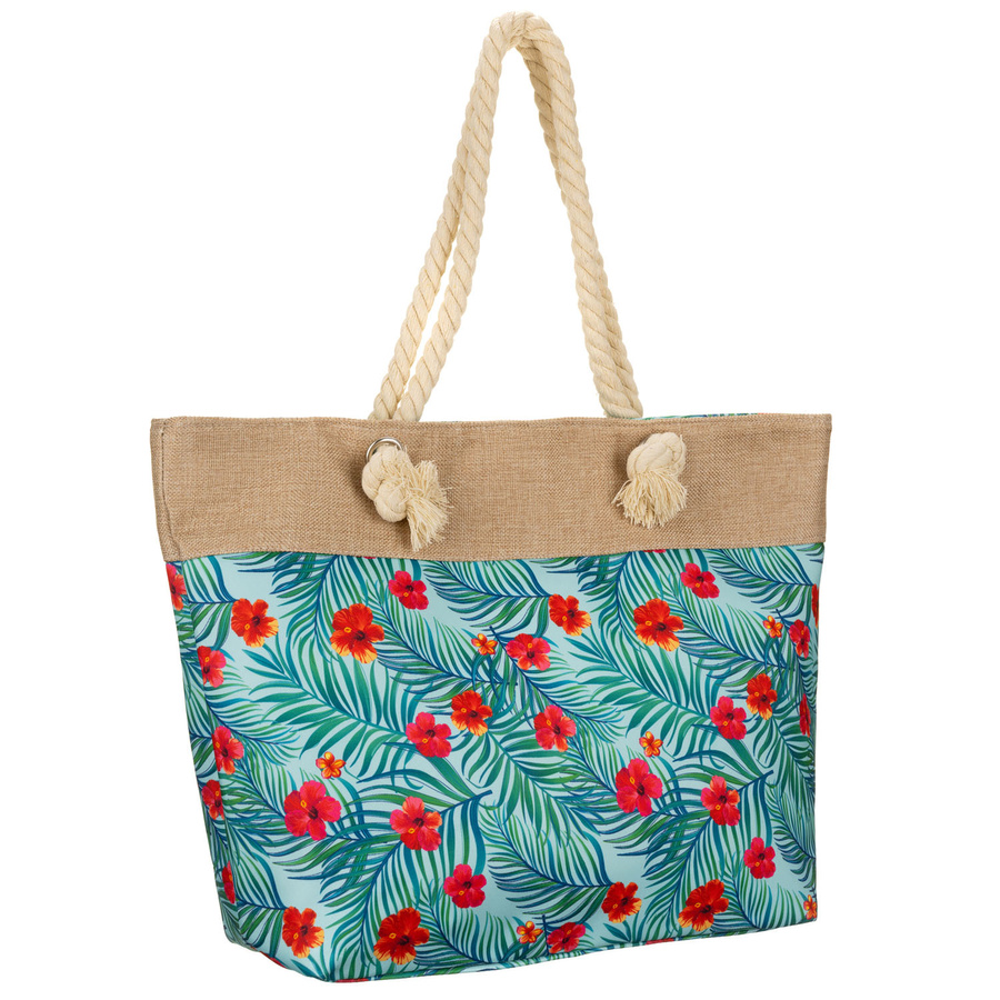 Strandtasche, geräumige Damenhandtasche mit Blumenmuster – Bild 2
