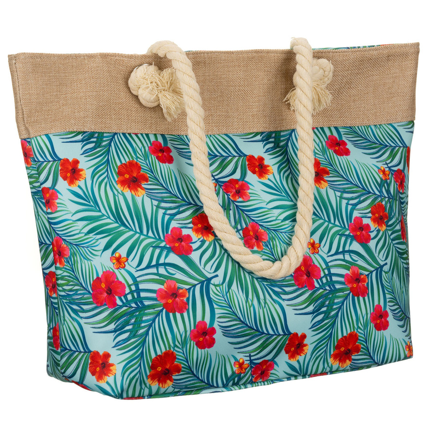 Strandtasche, geräumige Damenhandtasche mit Blumenmuster