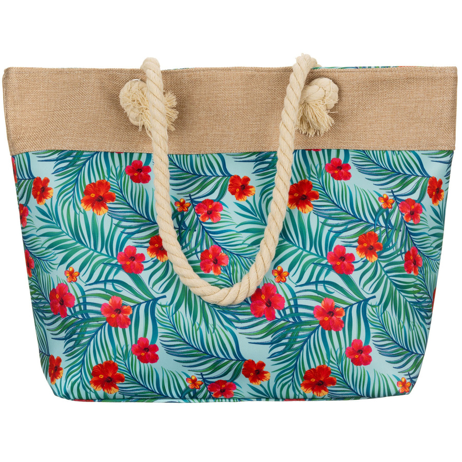 Strandtasche, geräumige Damenhandtasche mit Blumenmuster – Bild 3