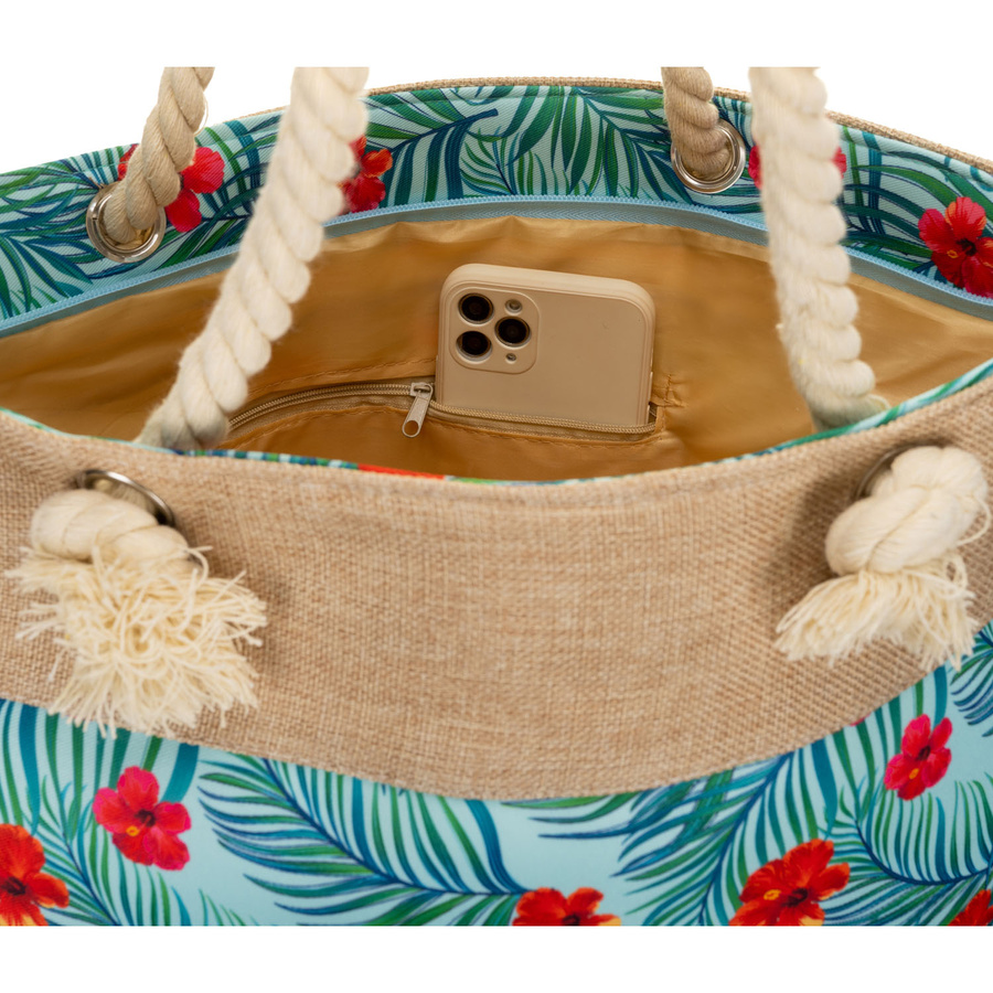 Strandtasche, geräumige Damenhandtasche mit Blumenmuster – Bild 5