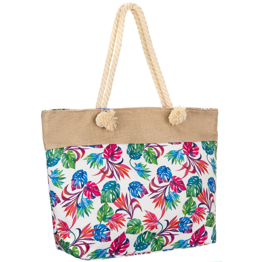 Strandtasche, geräumige Damenhandtasche mit Blumenmuster – Bild 2