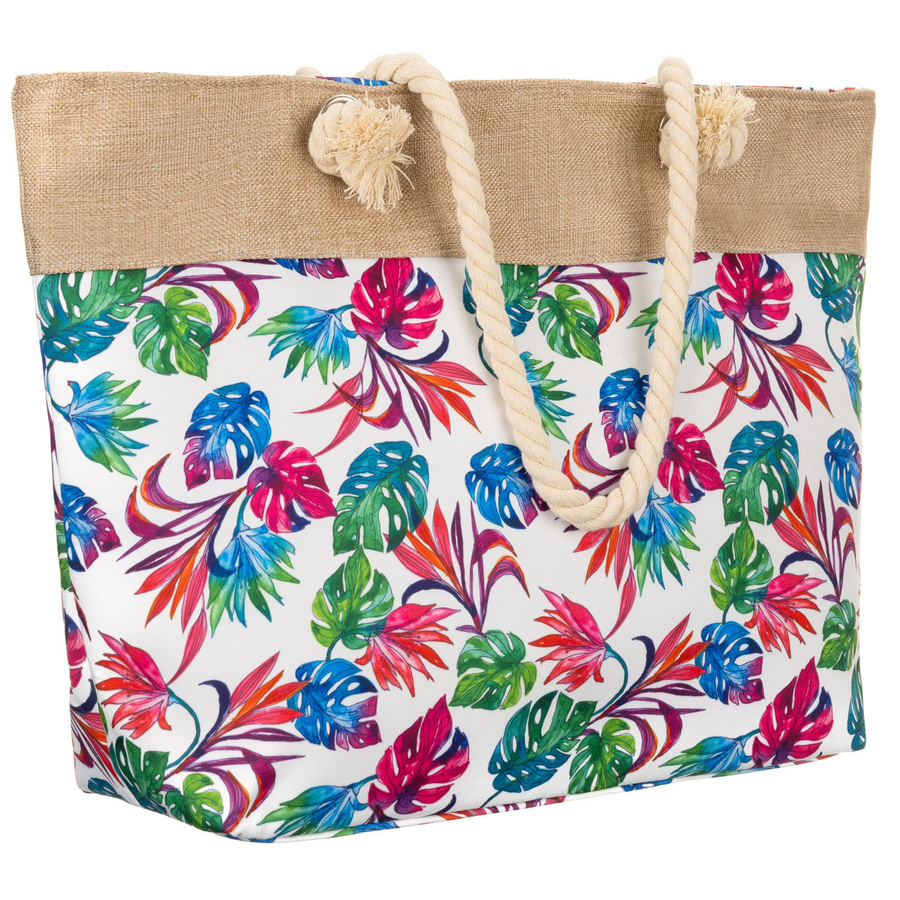 Strandtasche, geräumige Damenhandtasche mit Blumenmuster