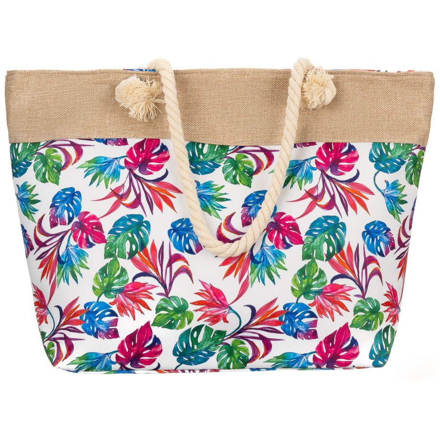 Strandtasche, geräumige Damenhandtasche mit Blumenmuster – Bild 3