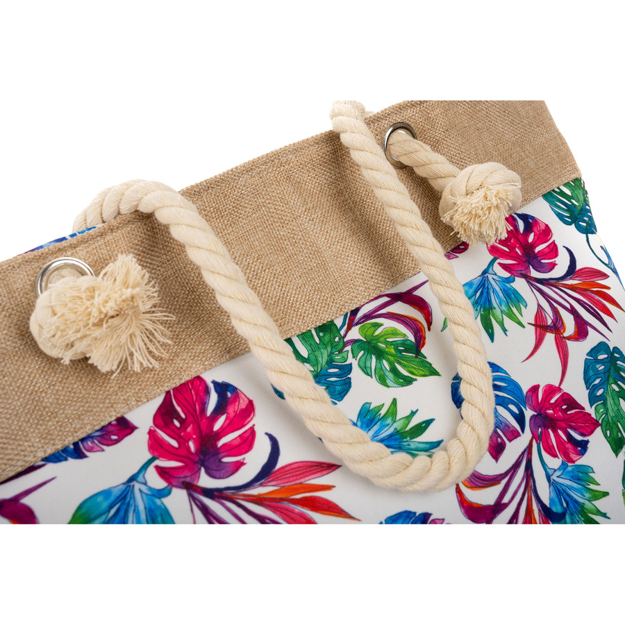 Strandtasche, geräumige Damenhandtasche mit Blumenmuster – Bild 6