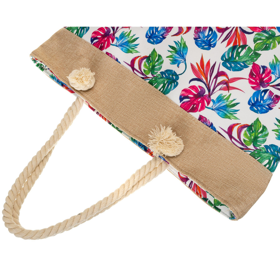 Strandtasche, geräumige Damenhandtasche mit Blumenmuster – Bild 7