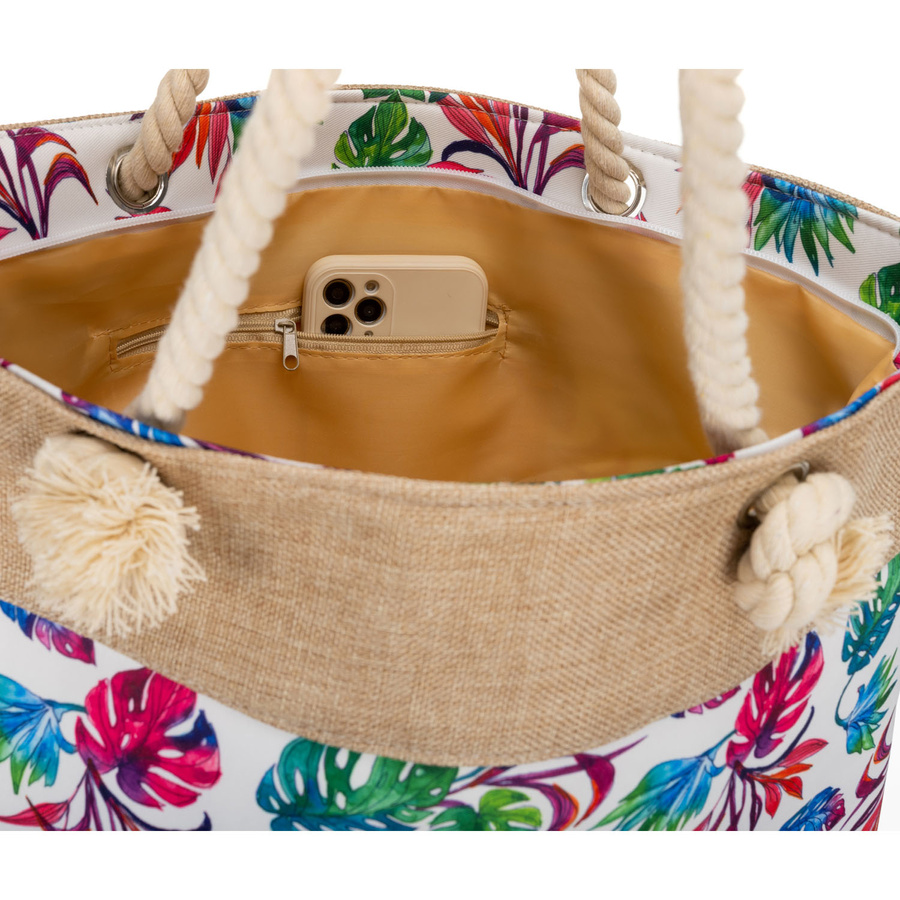 Strandtasche, geräumige Damenhandtasche mit Blumenmuster – Bild 5