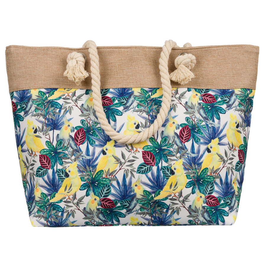 Frühjahrs-sommerliche, gemusterte Damenhandtasche mit Reißverschluss – Bild 2