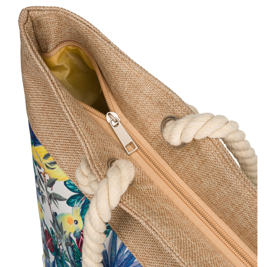 Frühjahrs-sommerliche, gemusterte Damenhandtasche mit Reißverschluss – Bild 5