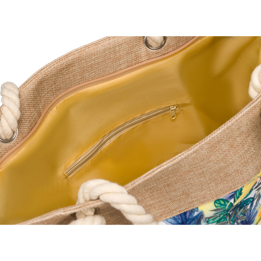 Frühjahrs-sommerliche, gemusterte Damenhandtasche mit Reißverschluss – Bild 6