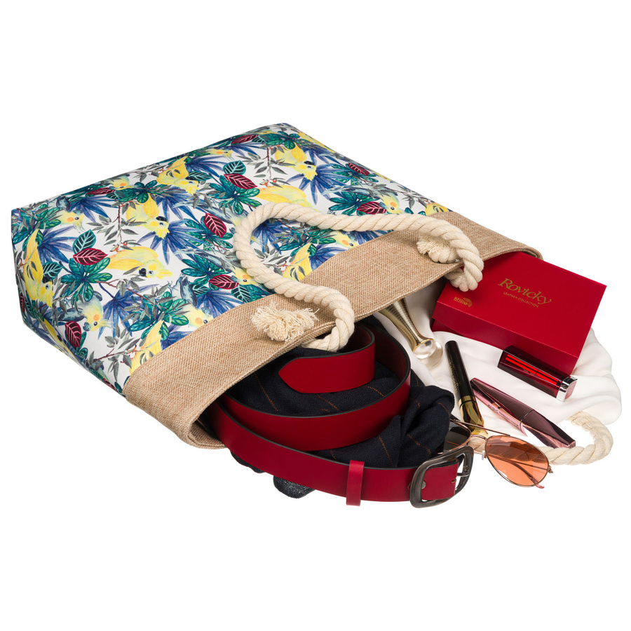 Frühjahrs-sommerliche, gemusterte Damenhandtasche mit Reißverschluss – Bild 7