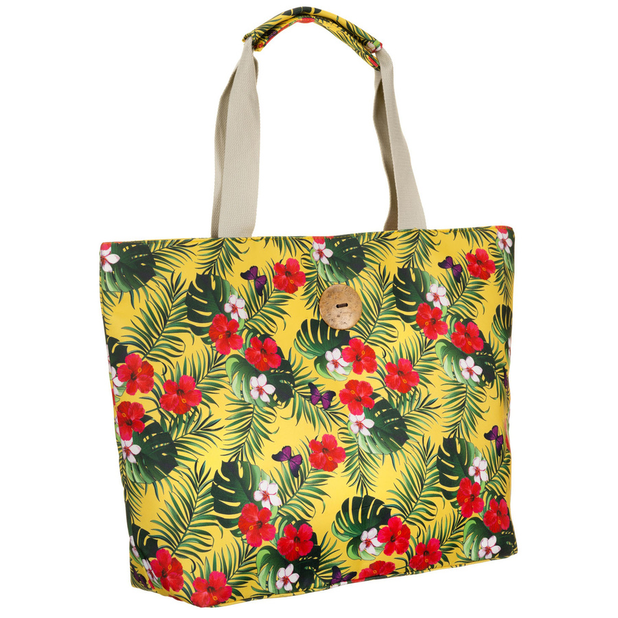 Große Damenhandtasche im Blumenmuster, mit Reißverschluss verschließbar – Bild 2