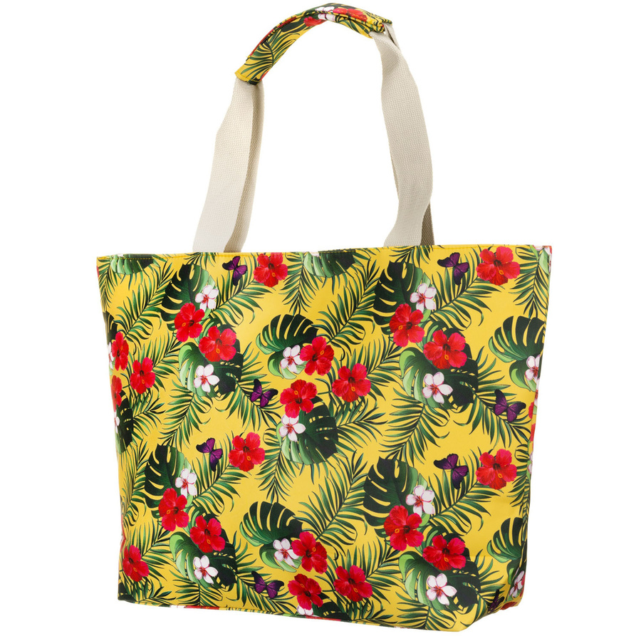 Große Damenhandtasche im Blumenmuster, mit Reißverschluss verschließbar – Bild 4
