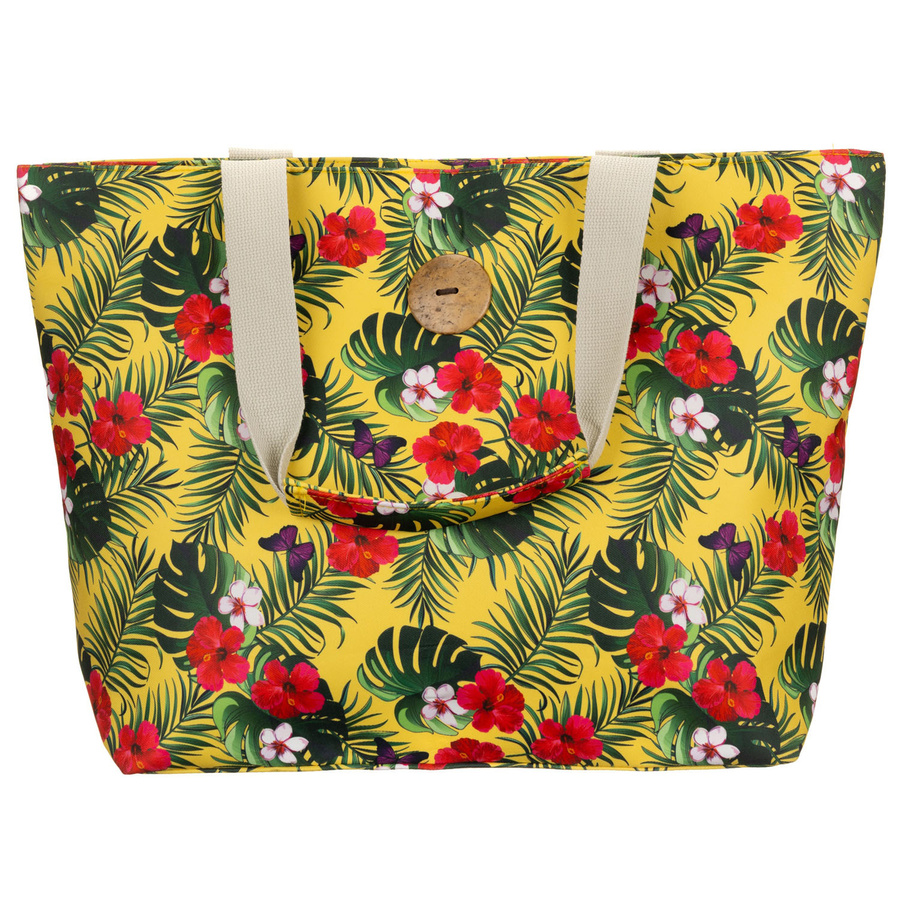 Große Damenhandtasche im Blumenmuster, mit Reißverschluss verschließbar – Bild 3