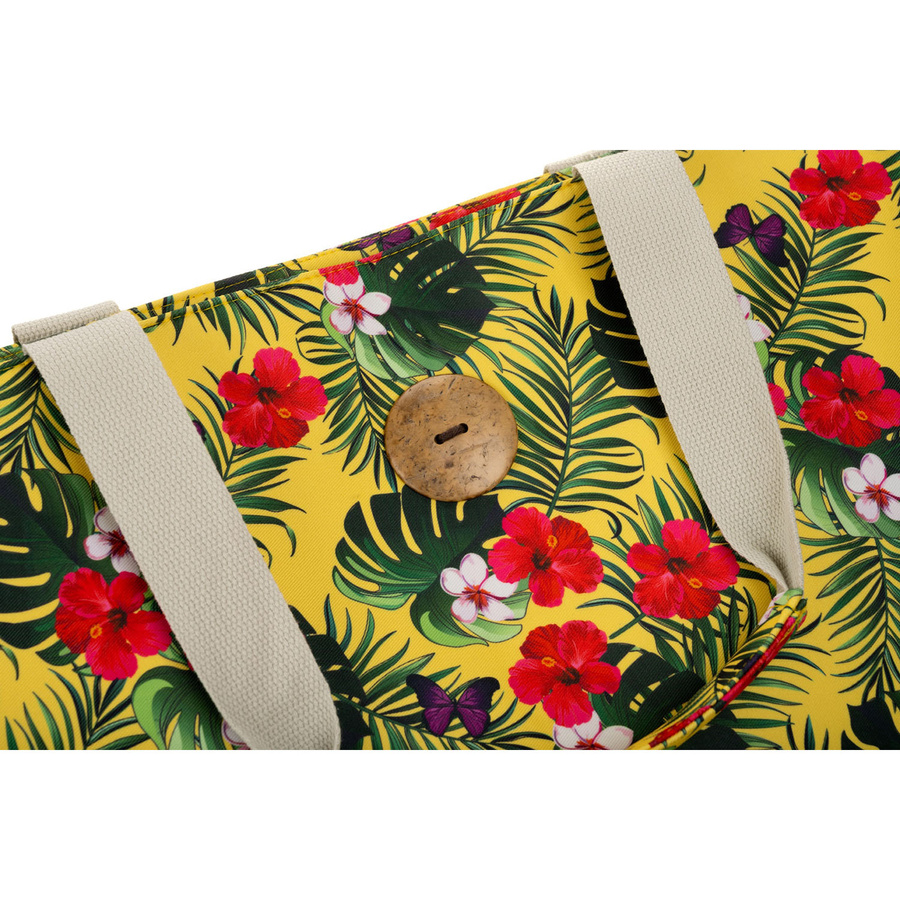 Große Damenhandtasche im Blumenmuster, mit Reißverschluss verschließbar – Bild 5