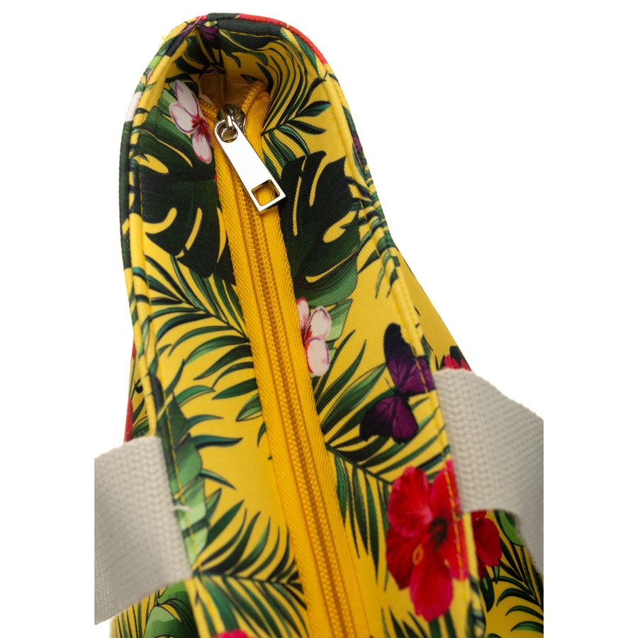 Große Damenhandtasche im Blumenmuster, mit Reißverschluss verschließbar – Bild 7