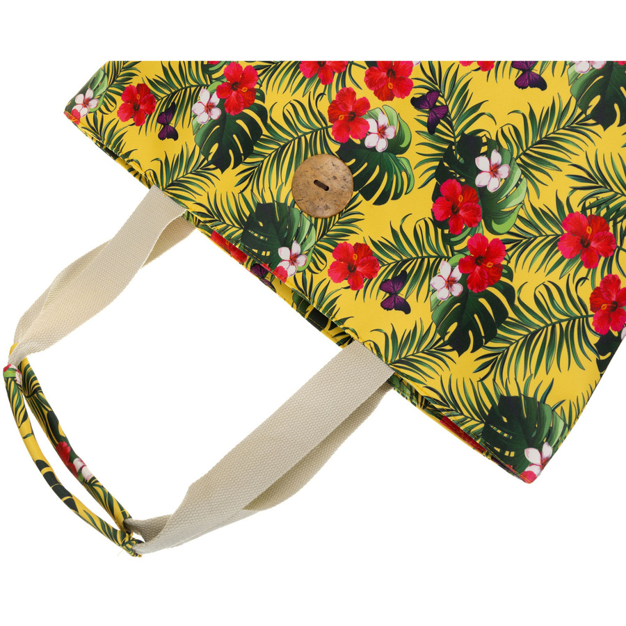Große Damenhandtasche im Blumenmuster, mit Reißverschluss verschließbar – Bild 8